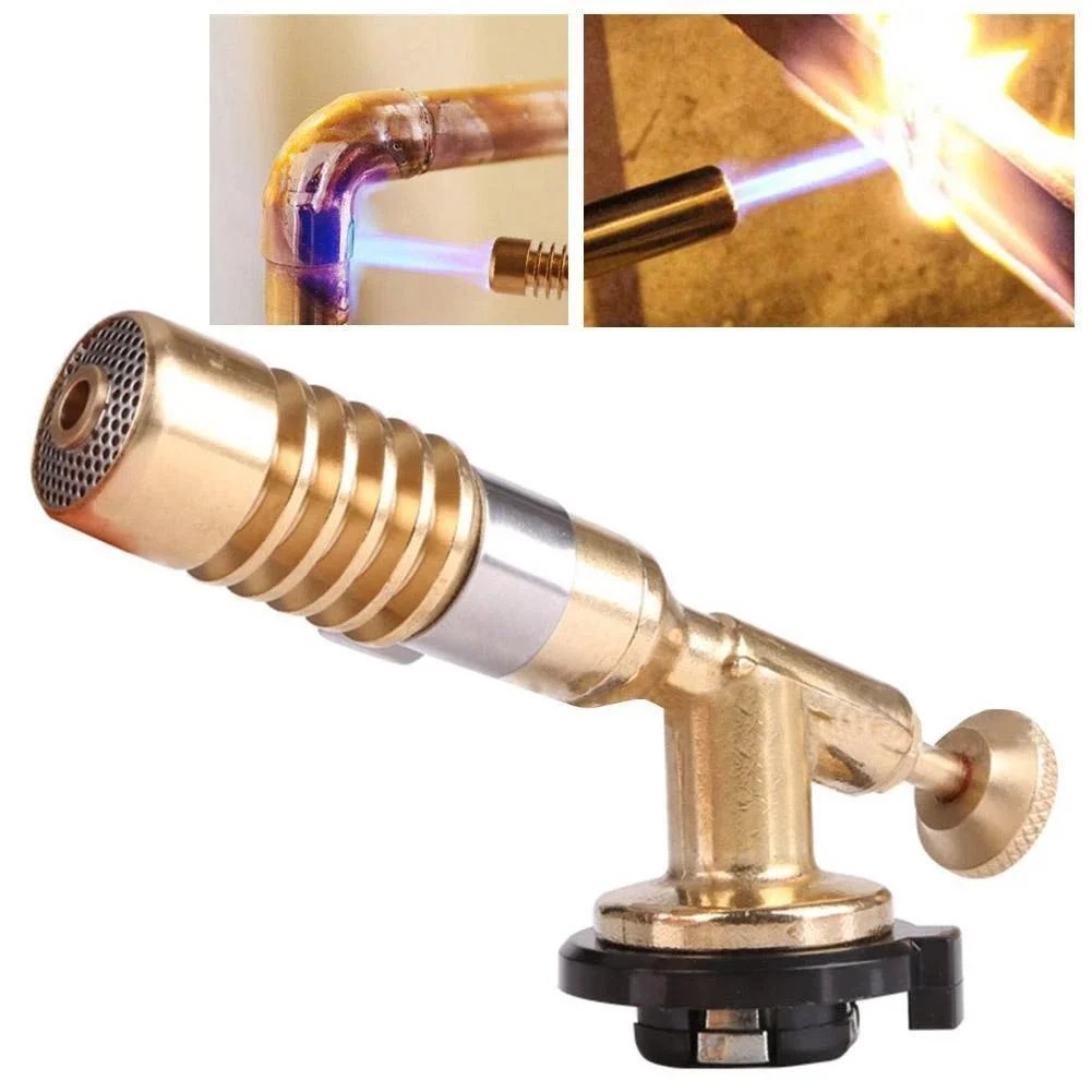 Portable Gas Torch Flame Gun Blowtorch Copper Flame Butane GasBurner Lighter Heating Welding