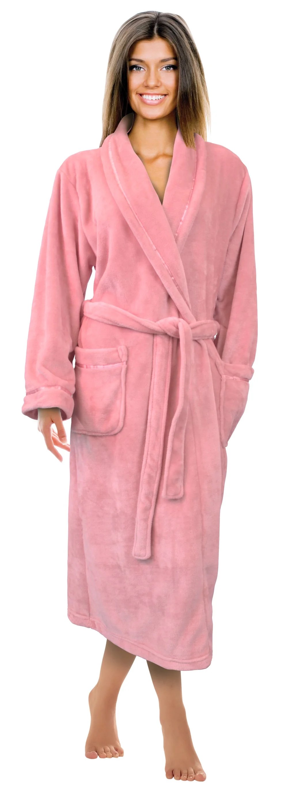NAPA Napa Women's Super Soft Warm Microfiber Fleece Plush Bathrobe
