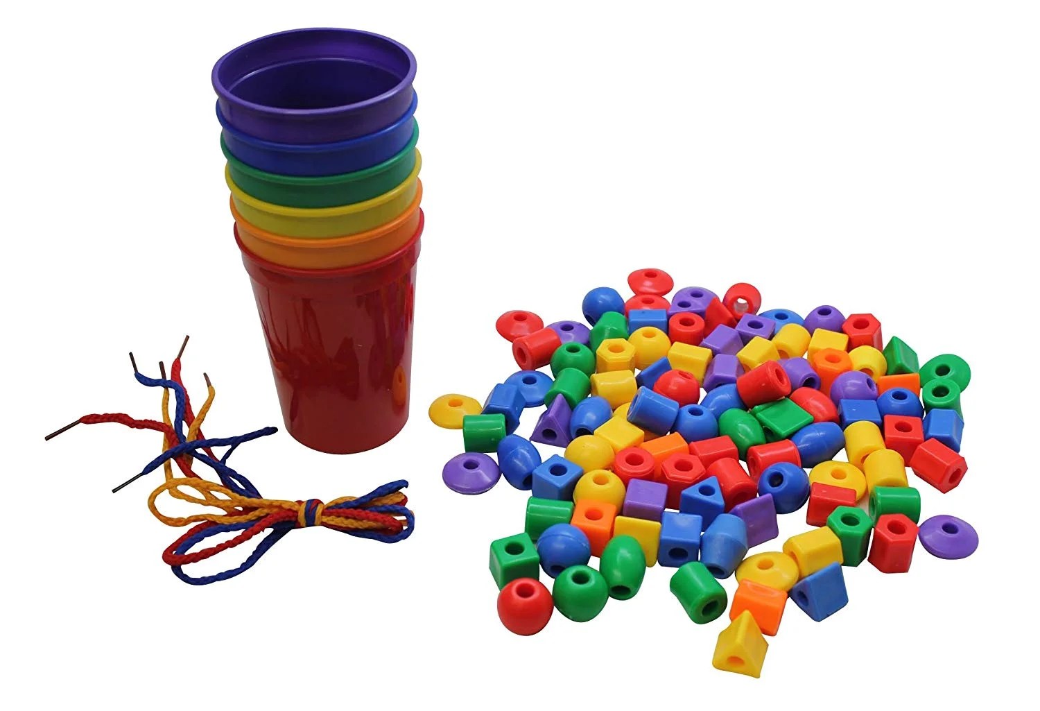 6 Color Sorting Cups & Beads for Preschool and Early Childhood