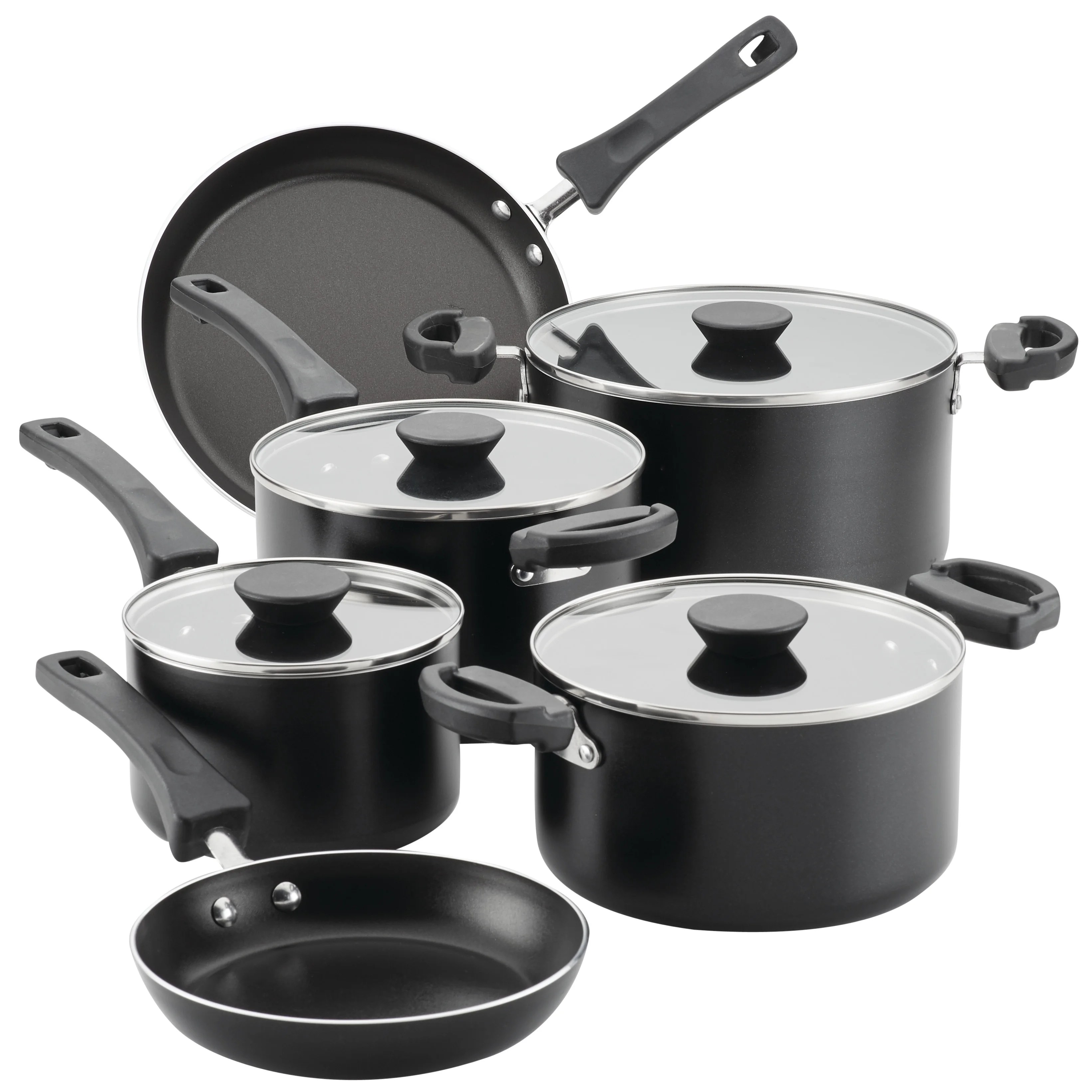Farberware 10Piece Neat Nest Space Saving Nonstick Pots and Pans Set