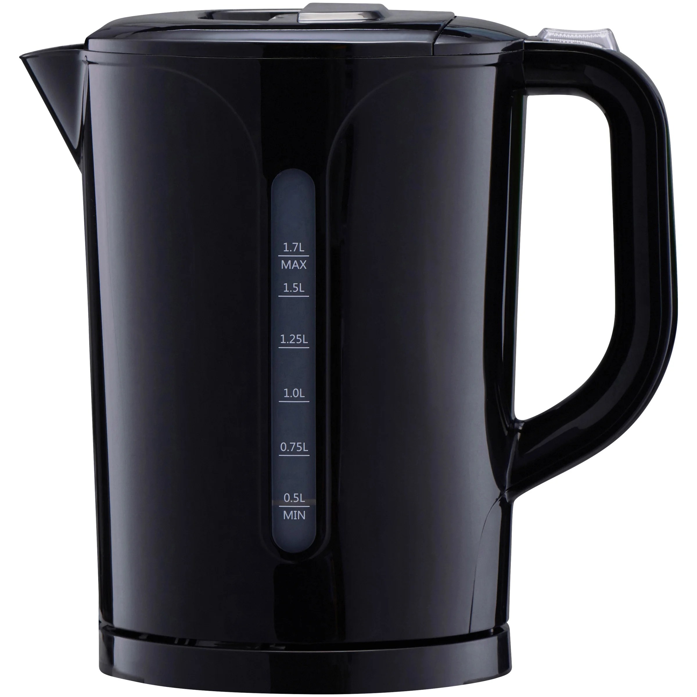Mainstays 1.7L Rich Black Plastic Kettle with DripFree Spout