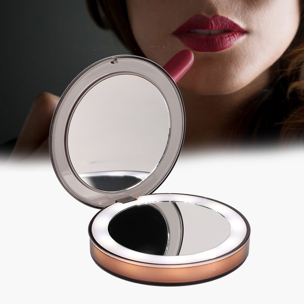 LYUMO Portable Folding Compact Pocket Mirror Intelligent Sensor LED
