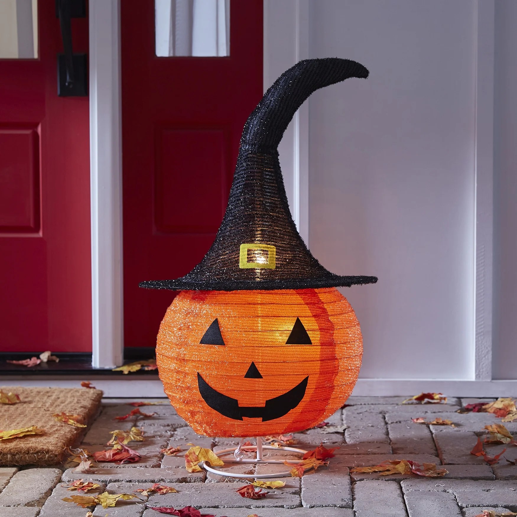 BrylaneHome 24" PreLit PopUp Pumpkin Halloween Decoration Outdoor