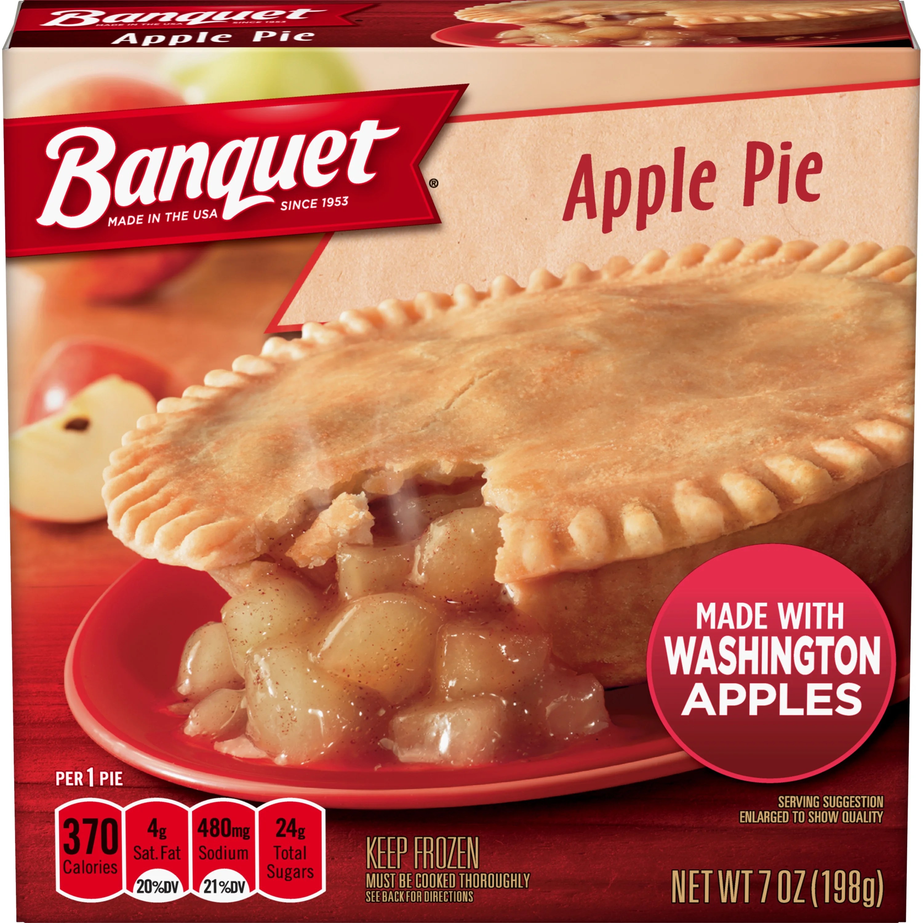 Banquet Apple Pie, Frozen Dessert, 7 OZ