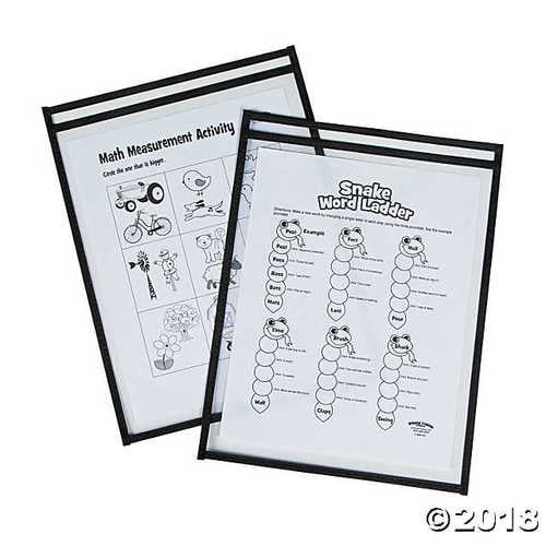 Black TopLoading Dry Erase Sleeves