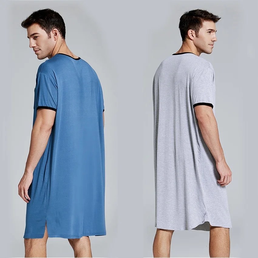 Meihuida Summer Men Sleep Robes Short Sleeve Casual Pajamas Pajama