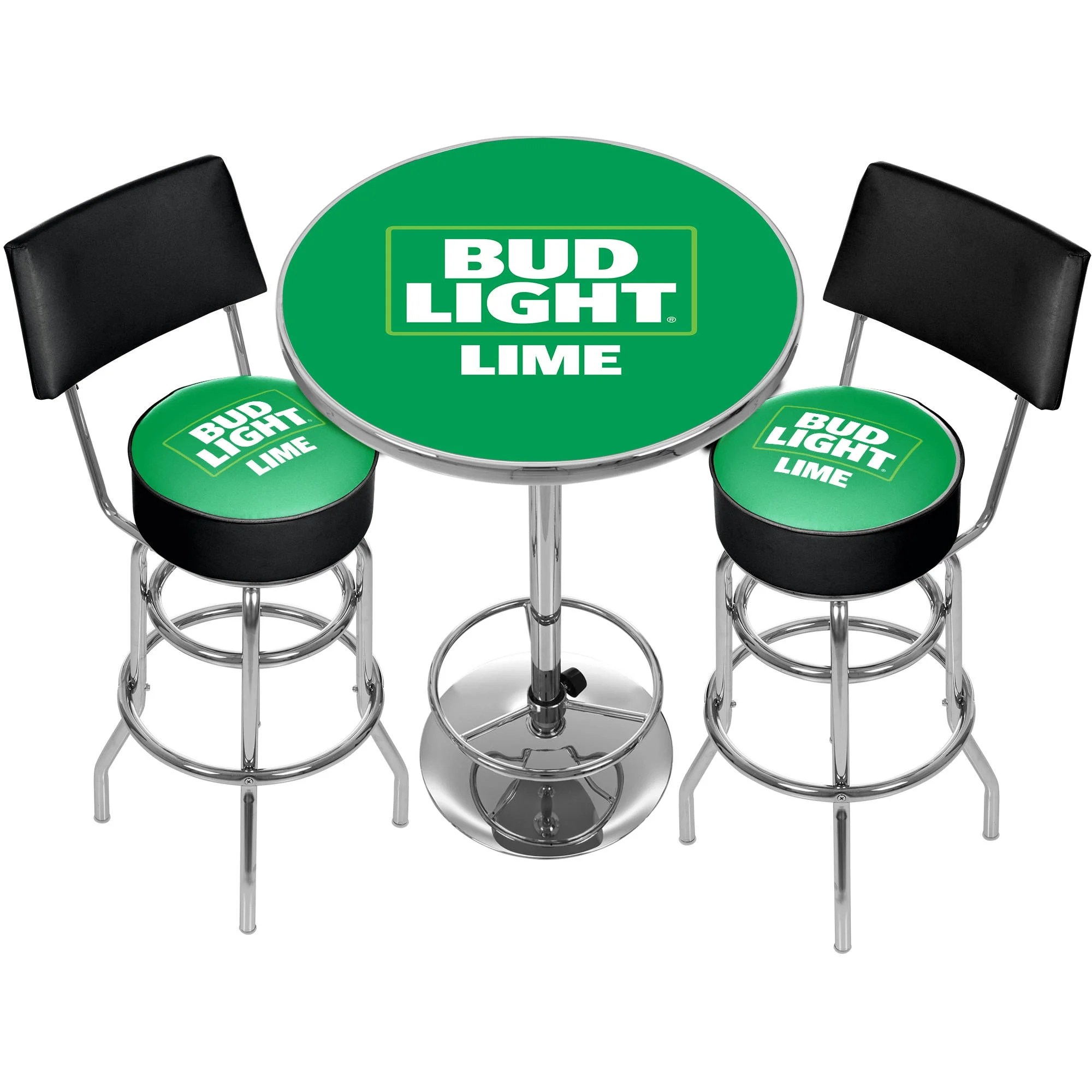 Bud Light Lime Metal 2Shelf Portable Bar Table with Carrying Case