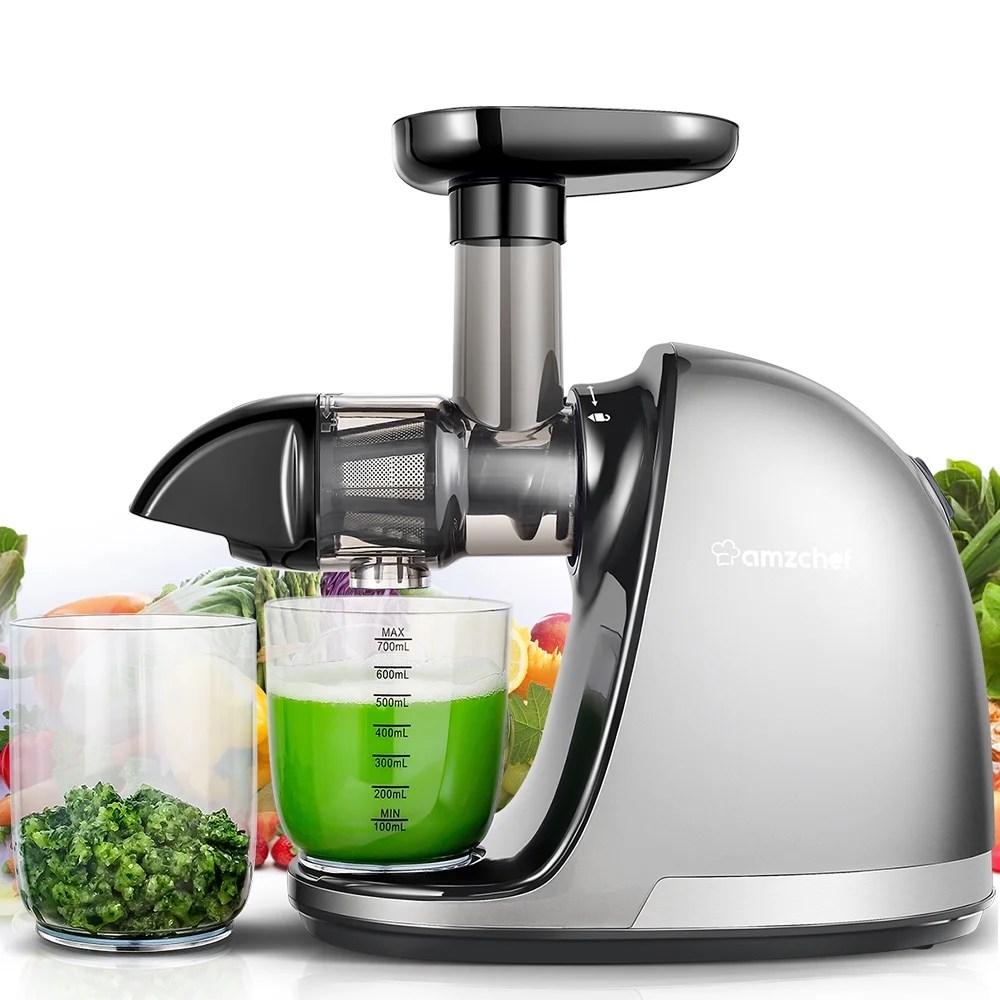 AMZCHEF Masticating Slow Juicer with Quiet Motor, Juicer Machine with