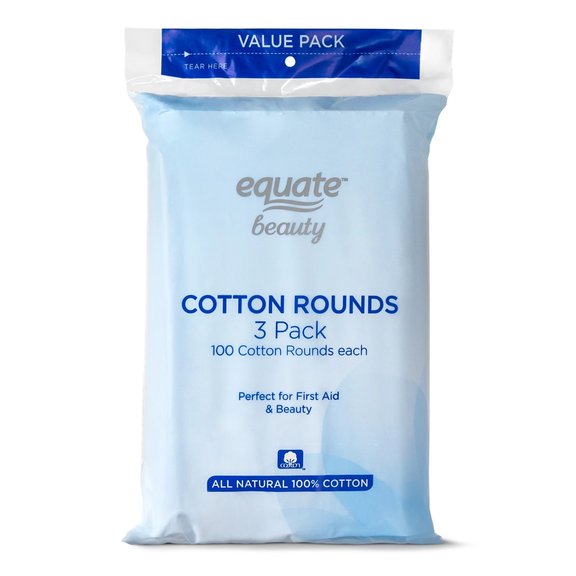 Equate Beauty Cotton Rounds, 300 Ct