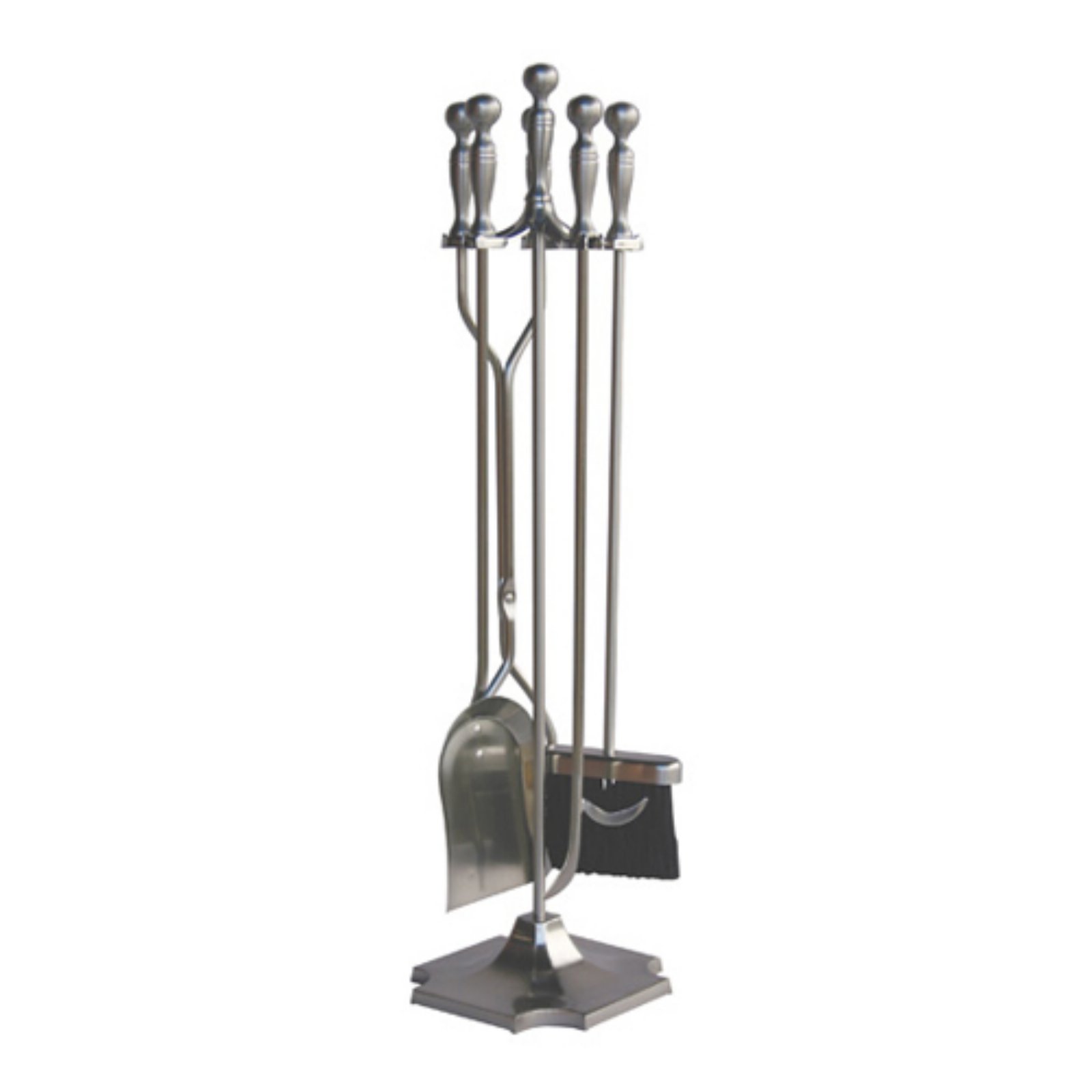 Uniflame 5Piece Fireplace Tool Set, Satin Pewter Finish