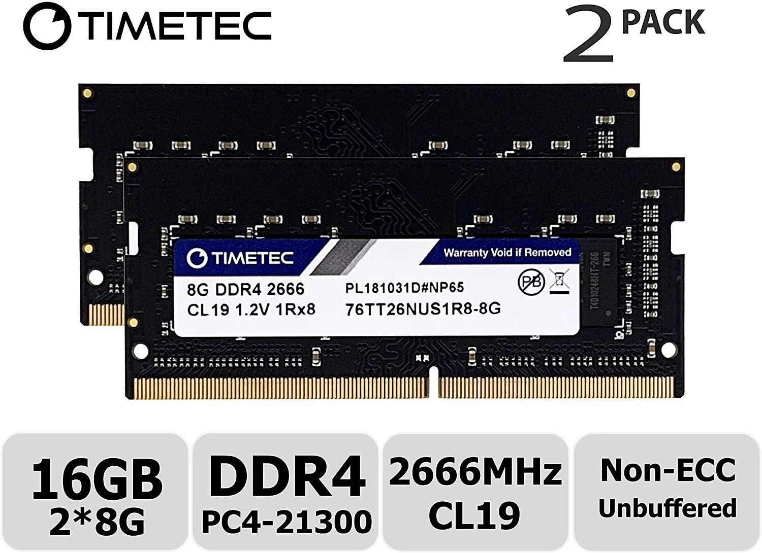 Timetec Hynix IC 16GB KIT (2x8GB) DDR4 2666MHz PC421300 Unbuffered Non
