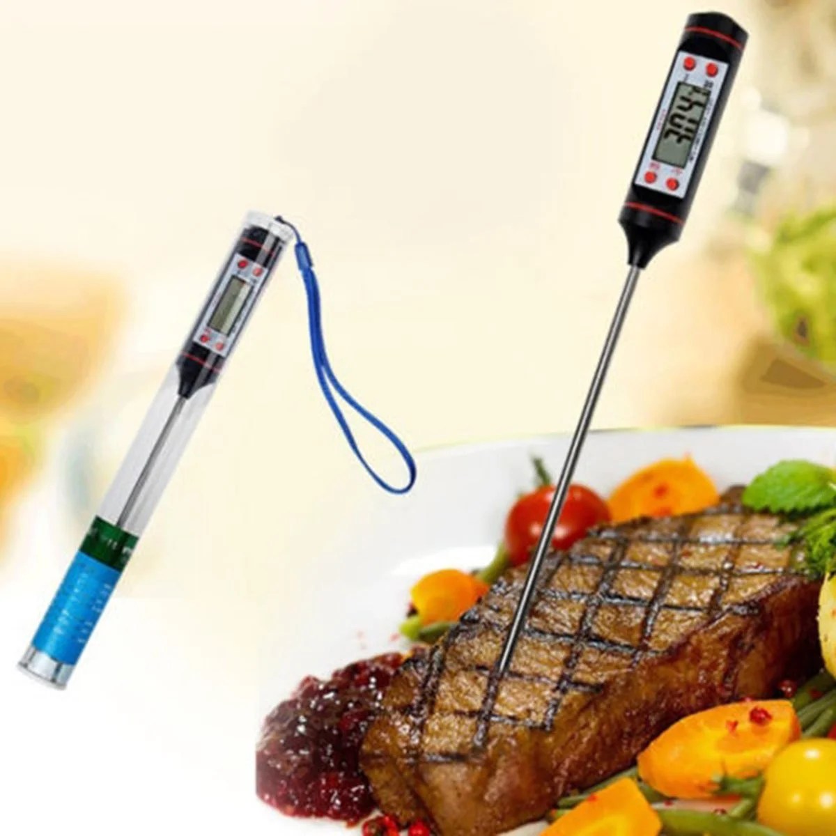 Sharp BBQ Meat Probe with Digital Temperature in ℃ or ℉ and Max & Min