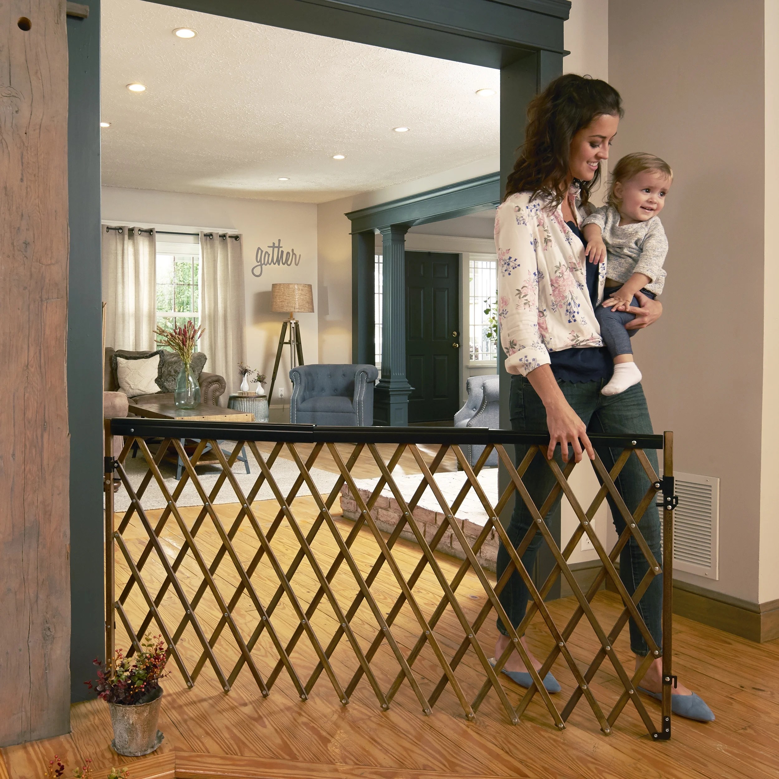 Evenflo Expansion WalkThru Baby Gate, Extra Wide Baby Gate, Hardware