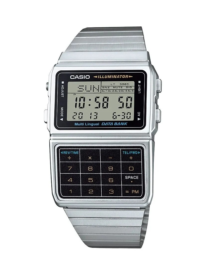 Casio Casio Men's Stainless Steel Vintage Calculator Watch Walmart