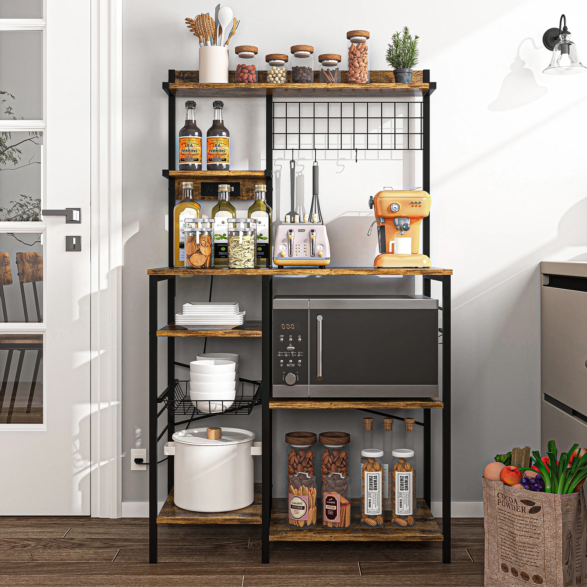 Kadyn Multifunctional Kitchen Storage Shelf, Modern Storage Rack with 8