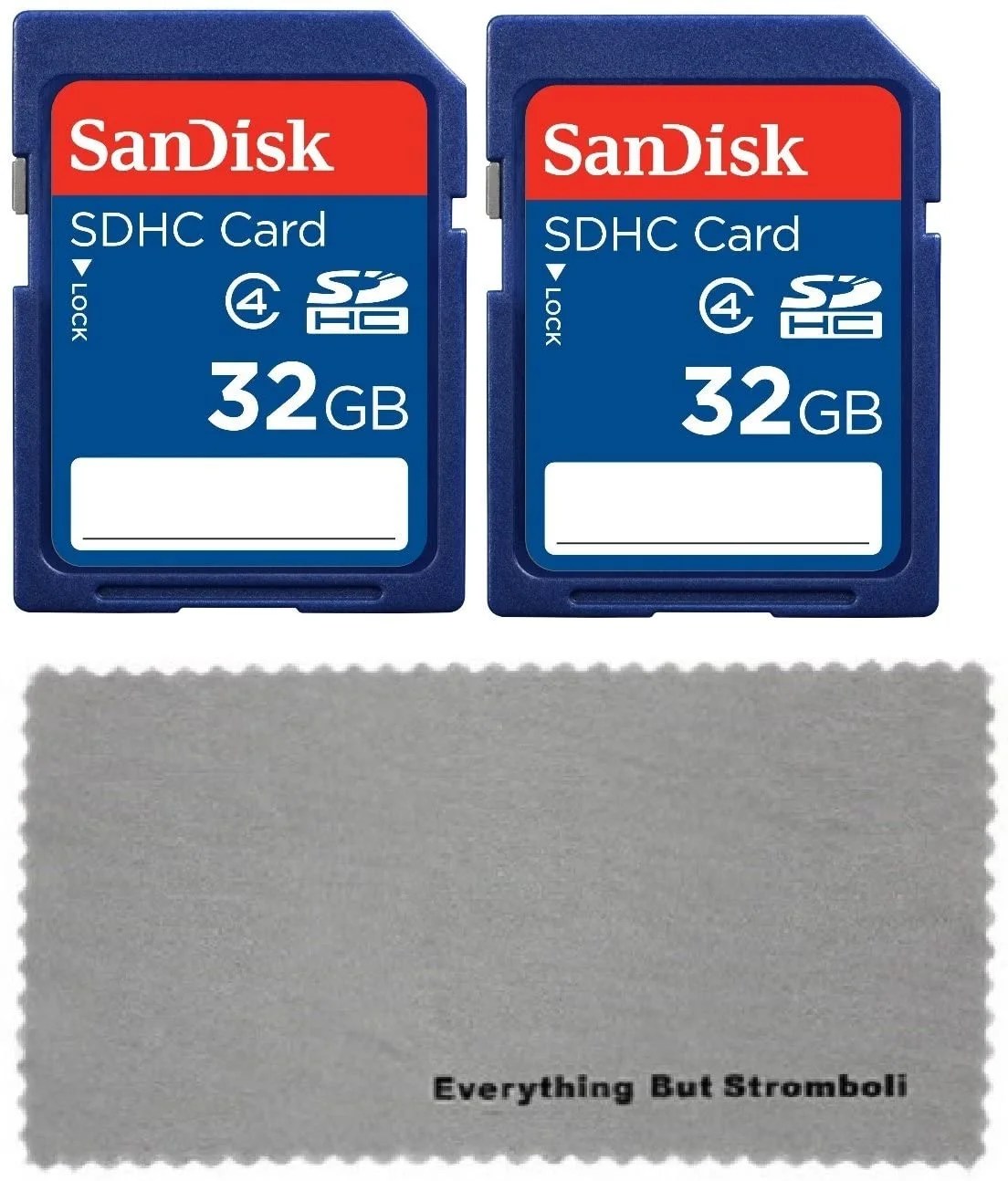 2 Pack SanDisk 32 GB Class 4 SDHC Flash Memory Card Retail works with