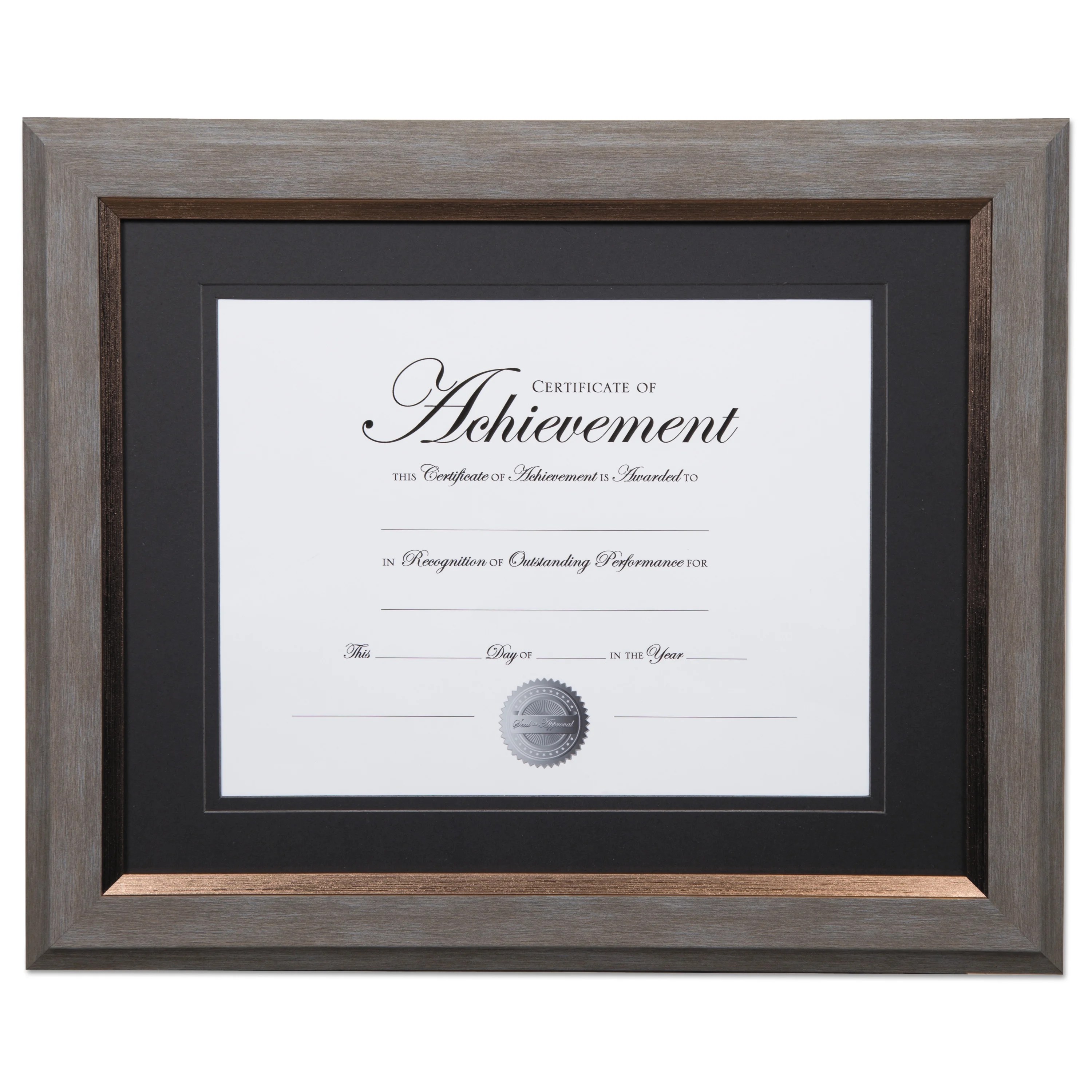 DAX 2Tone 11 x 14 Document Frame, 8 1/2 x 11 Insert, Gray/Gold Frame