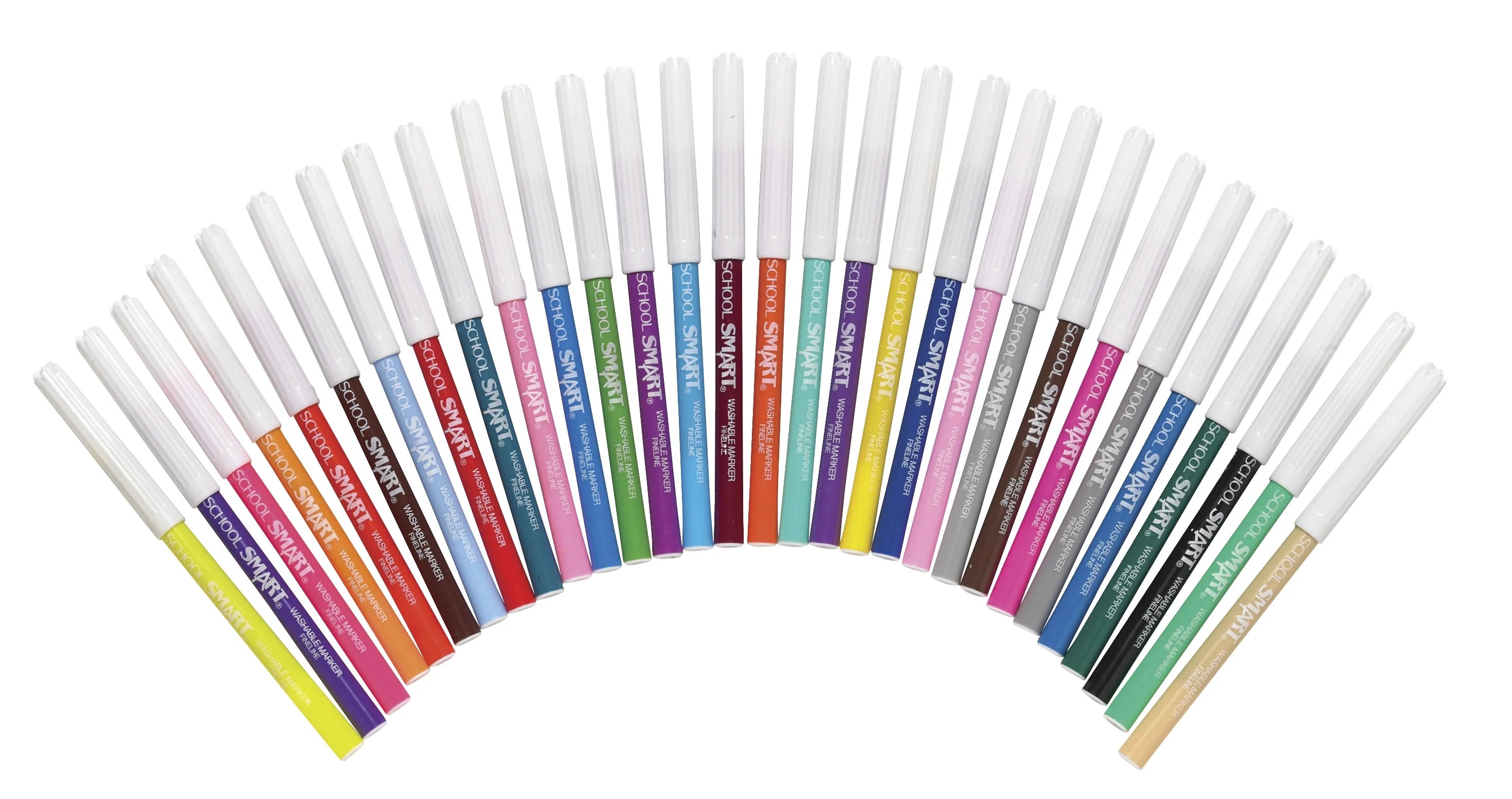 School Smart NonToxic Quick Dry Washable Marker, Fine Tip, Assorted