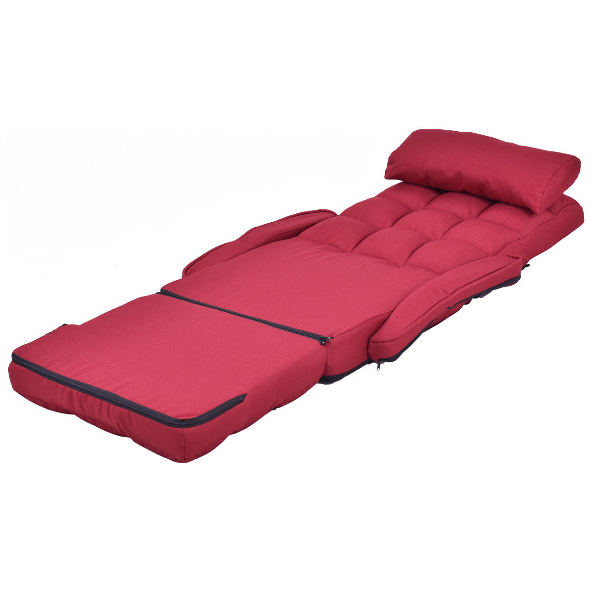 Gymax Red Folding Lazy Sofa Floor Chair Sofa Lounger Bed Gymax Red Folding Lazy Sofa Floor Chair Sofa Lounger Bed