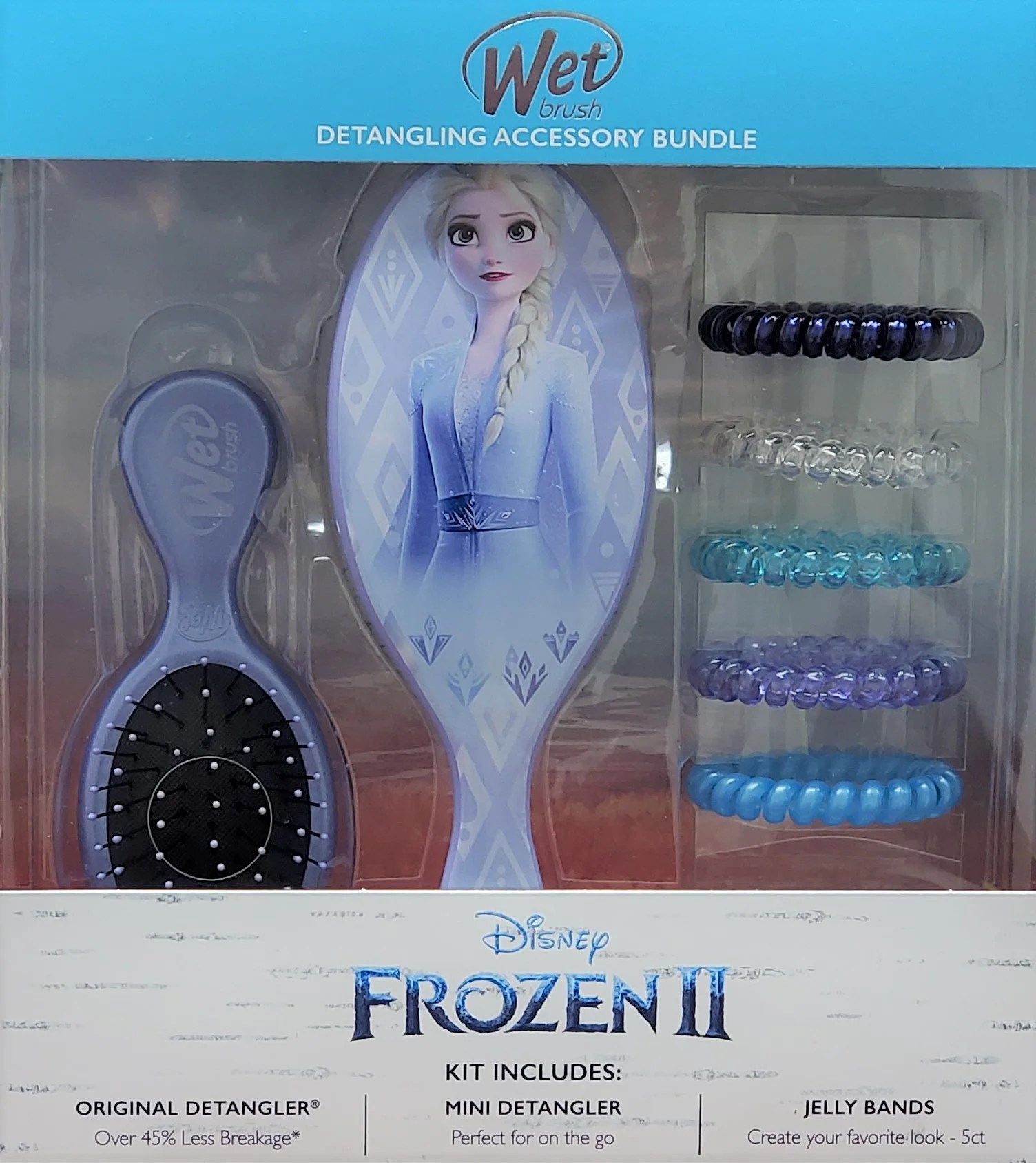 Wet Brush Disney Frozen II Elsa Wet Brush Detangling Accessory Bundle