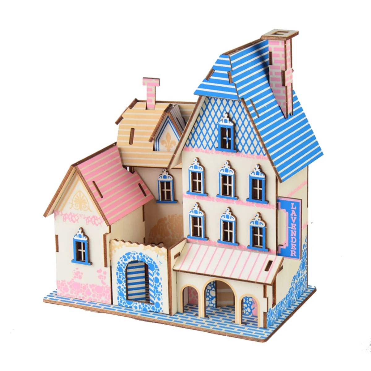 Pretty Dollhouse 3D Puzzle, Educational Toy Puzzled Set Wooden 3D