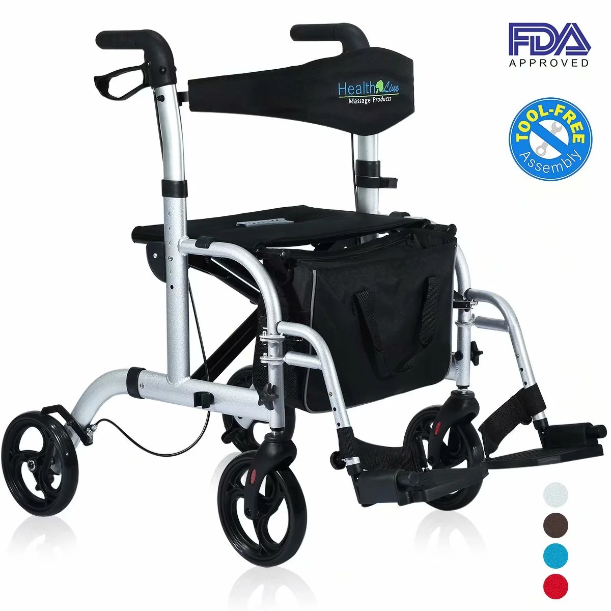 Hot Sale! Health Line 2 in 1 RollatorTransport Chair w Hot Sale! Health Line 2 in 1 RollatorTransport Chair w