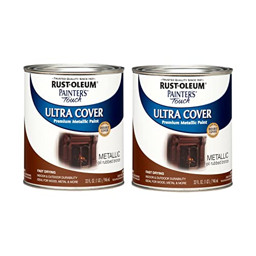 RustOleum 2541012PK Painter's Touch Latex Paint, Quart, Metallic Oil