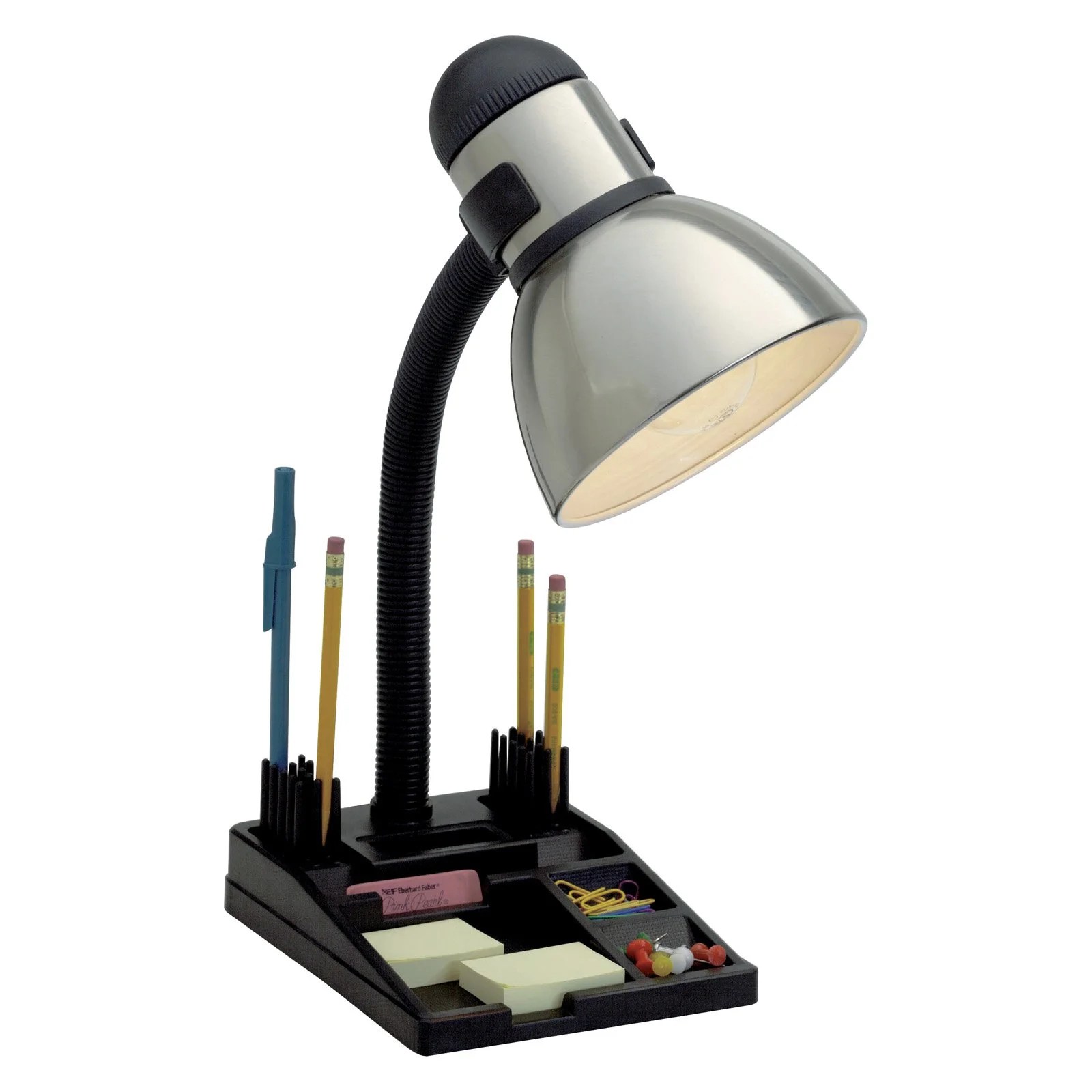 Nuvo Organizer Desk Lamp Steel/Black