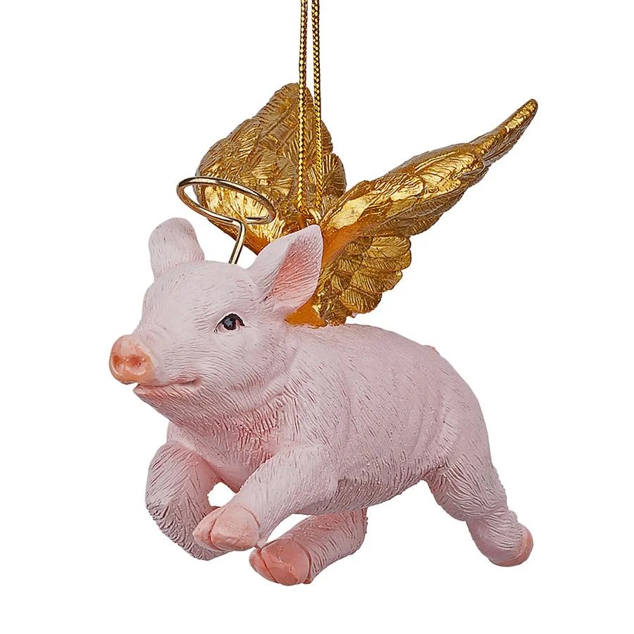 Design Toscano Hog Heaven Flying Pig Angel Holiday Design Toscano Hog Heaven Flying Pig Angel Holiday