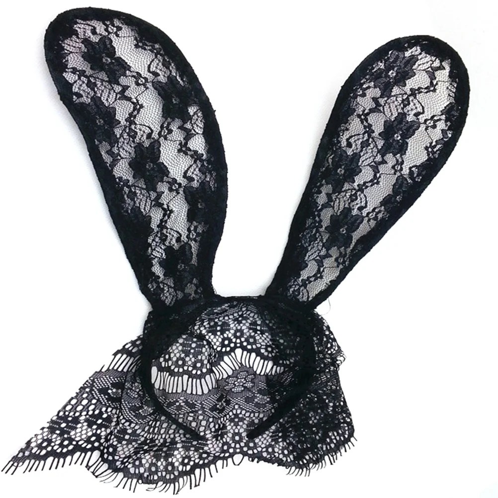 Bunny Rabbit Ears Sexy Rabbit Ears Lace Mask Veil Headband