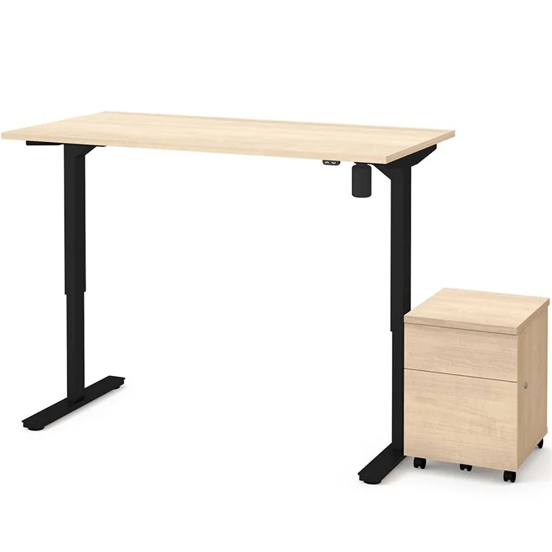 Bestar 60" Electric Adjustable Standing Desk with File Bestar 60" Electric Adjustable Standing Desk with File