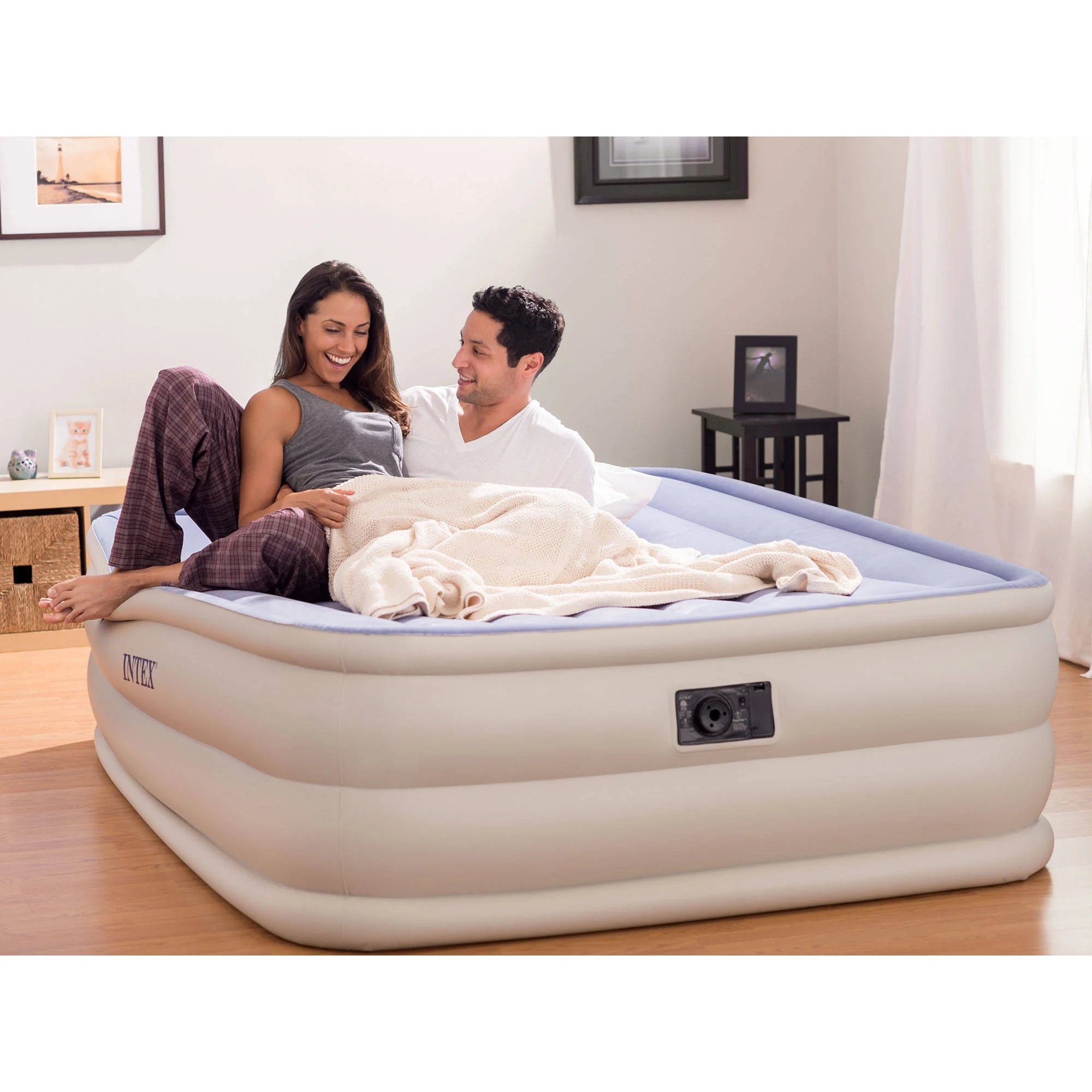 Intex Queen 22" Raised Downy Airbed Mattress with BuiltIn Electric