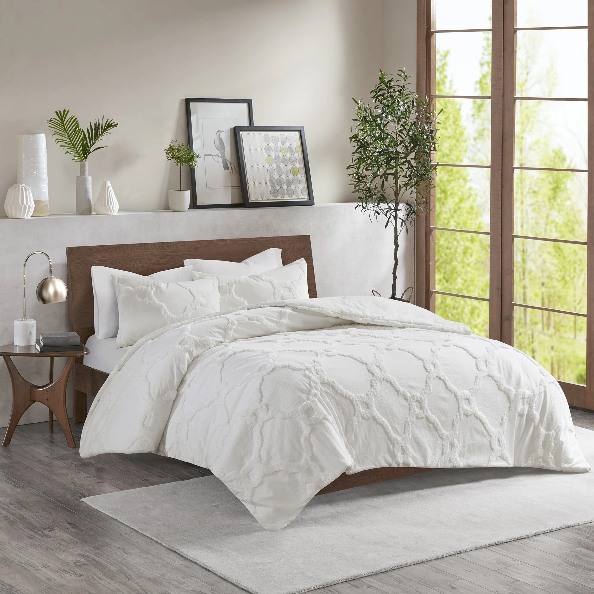 Home Essence Leena 3 Piece Tufted Cotton Duvet Cover Set, Full/Queen