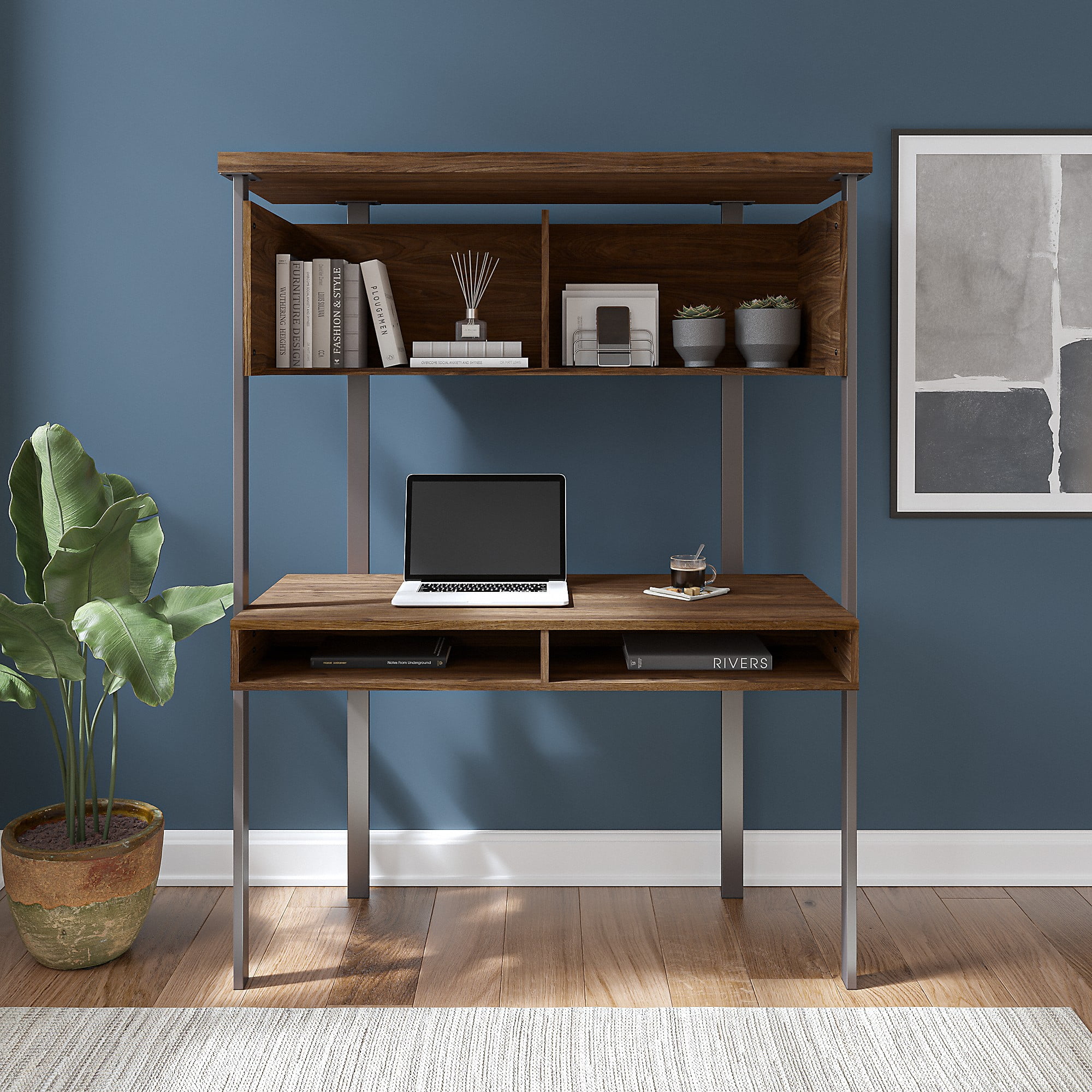 Bush Furniture Architect Small Computer Desk with Hutch