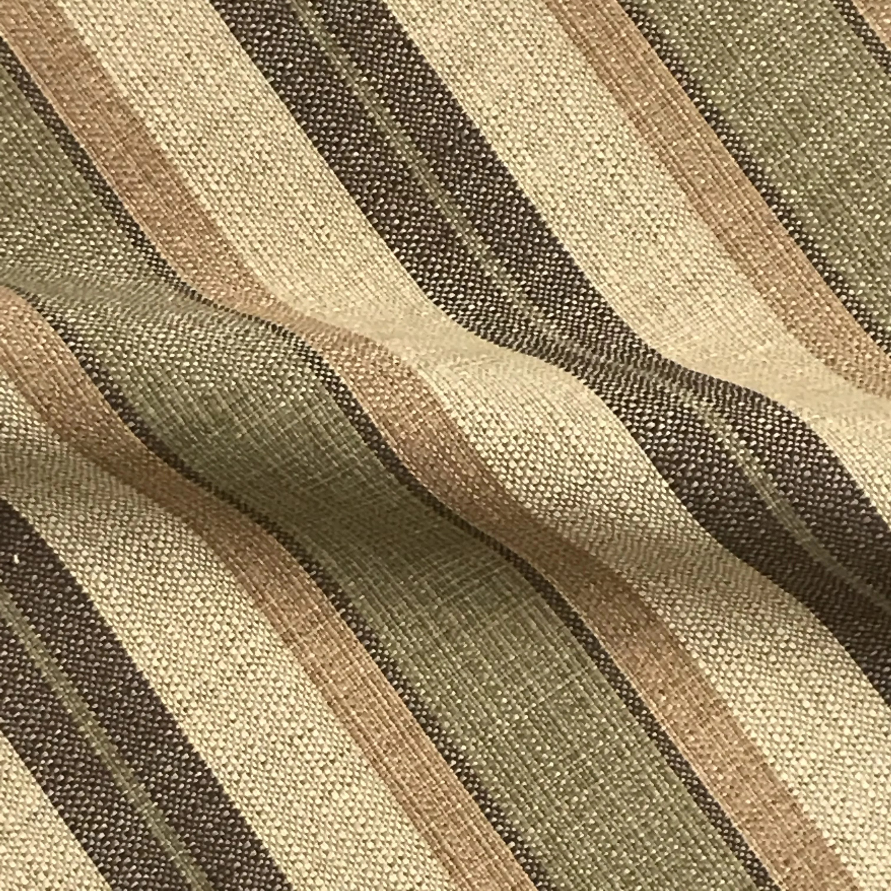 Farmhouse Rustic Brown Stripe Woven Upholstery Fabric 54" by the Yard