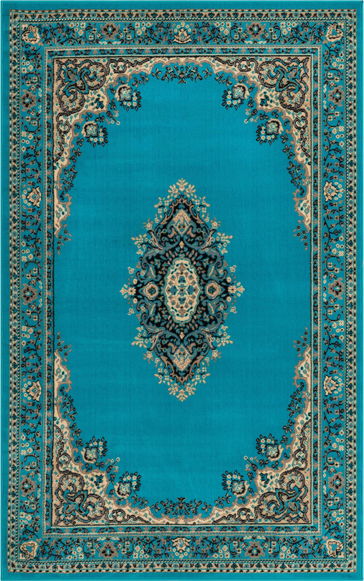 Amaya Collection Rug 5' x 8' Turquoise Medium Rug Perfect
