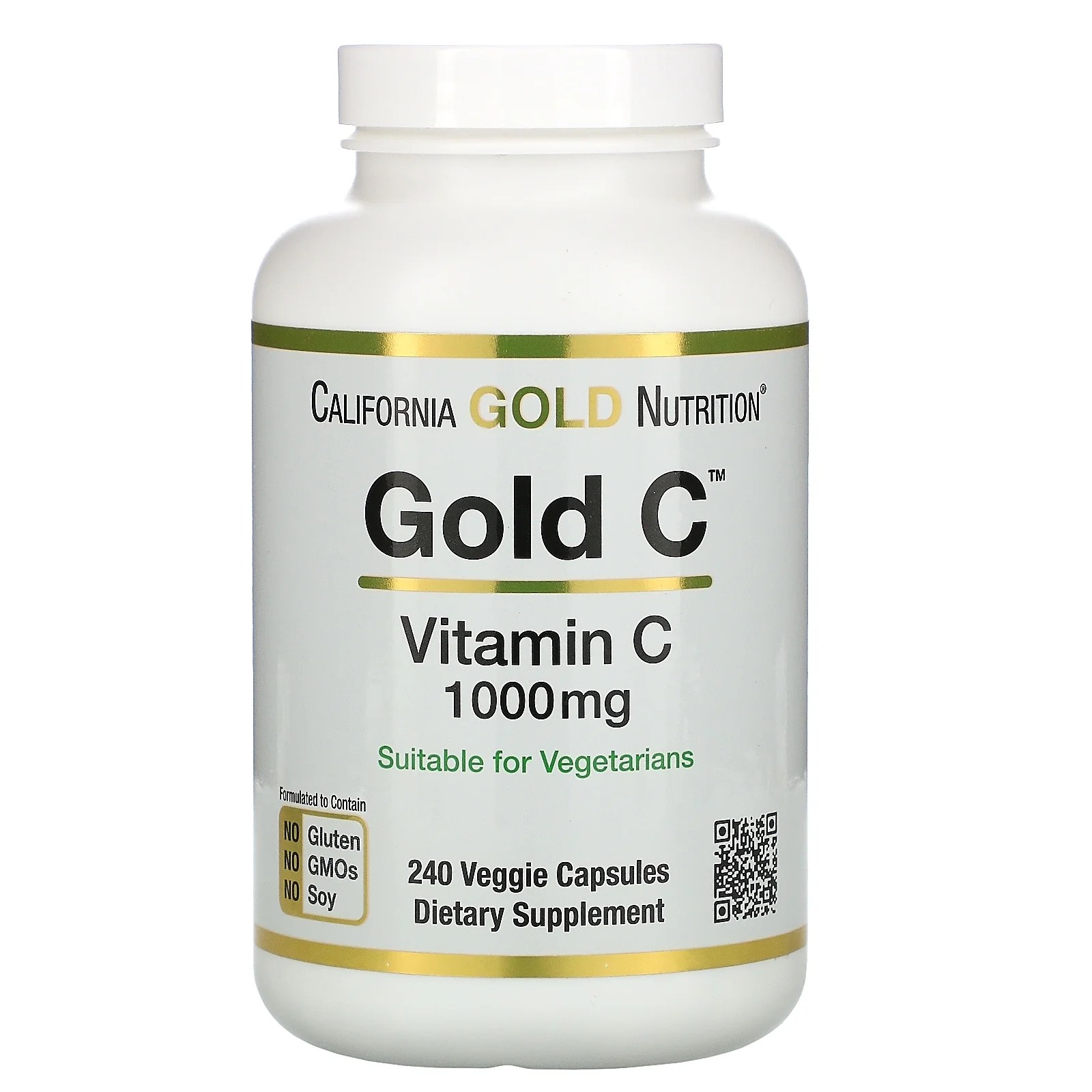 California Gold Nutrition Gold C, Vitamin C, 1,000 mg, 240 Veggie