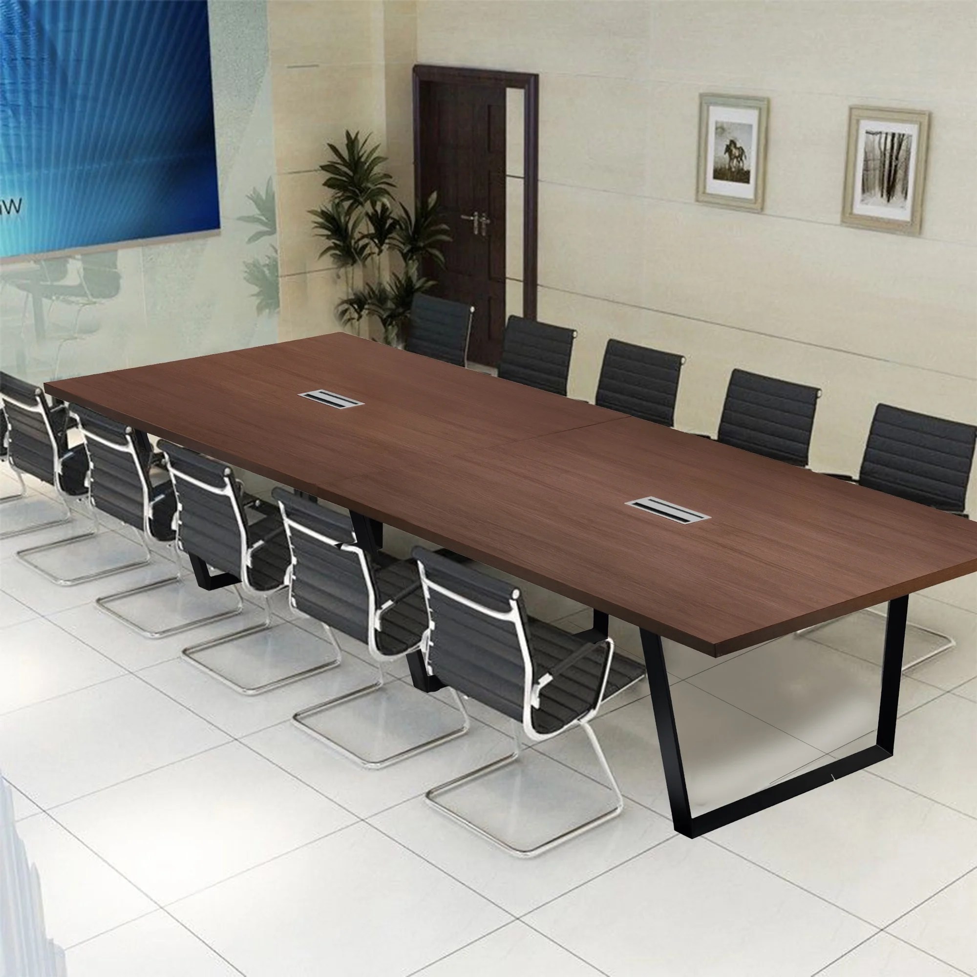 12 Foot Conference Room Table Modern, Stylish Boardroom Desk with