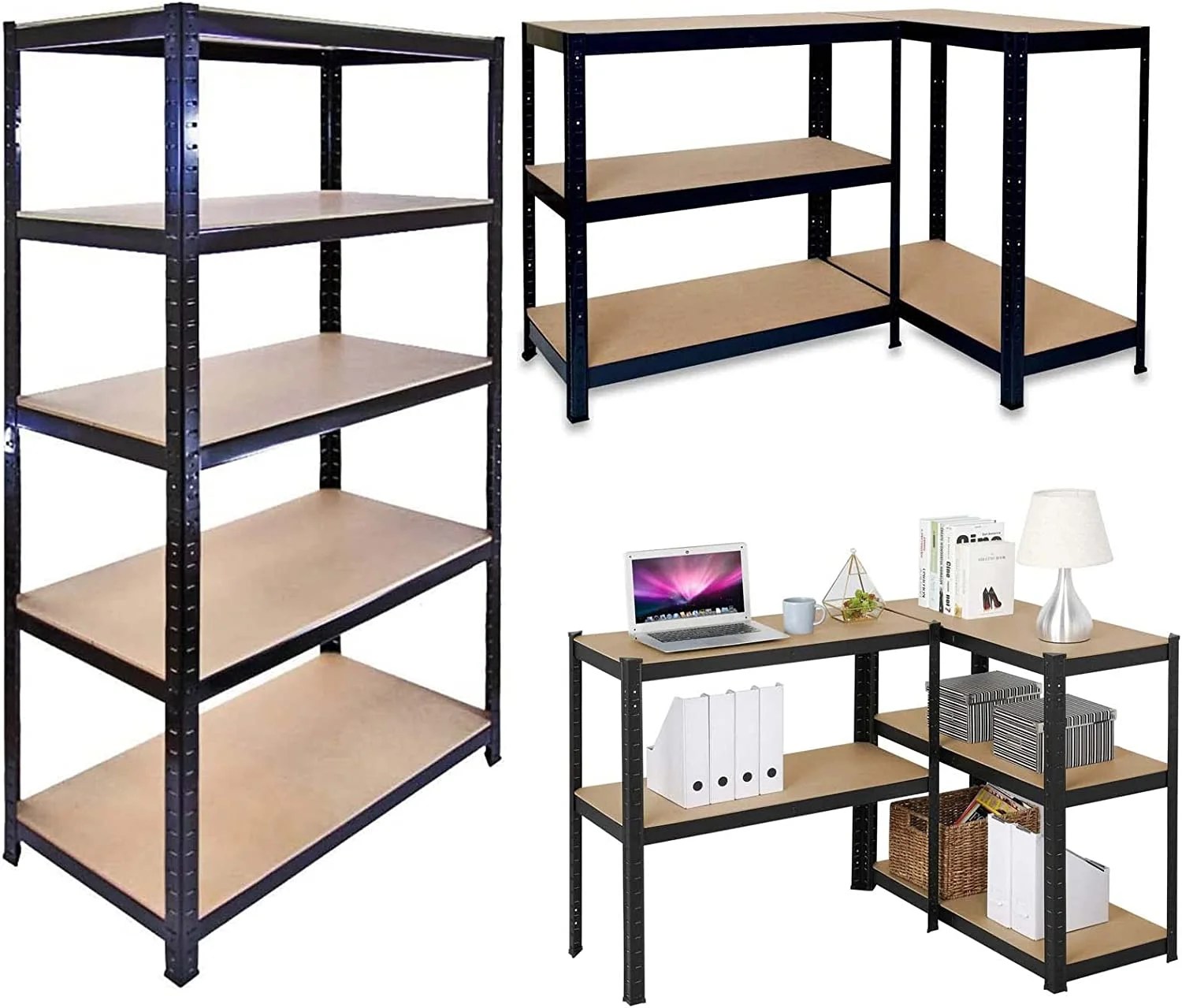 Bowoshen 5Tier Shelving Unit 59"x28"x12" Shelving for Garages and