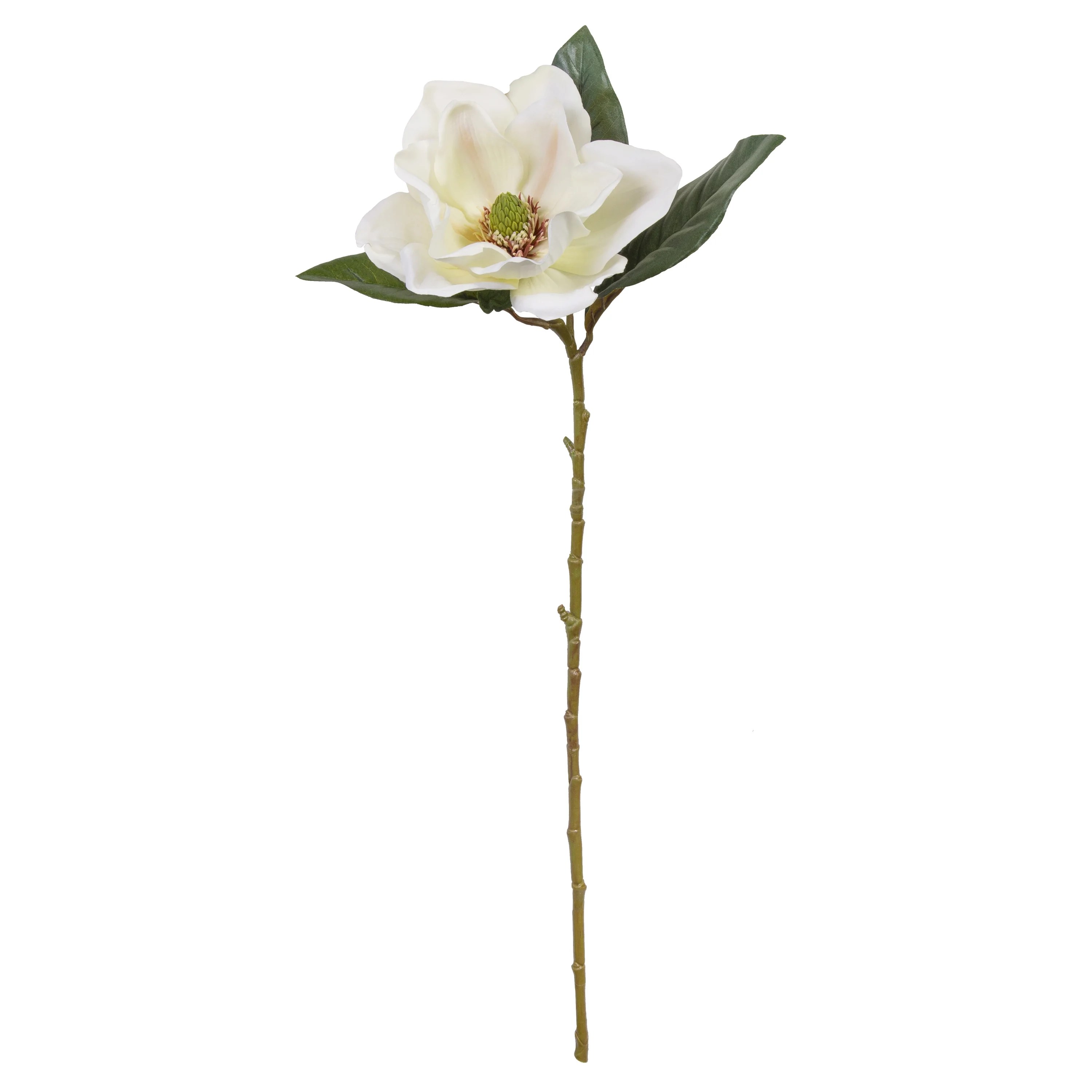 28" Artificial Silk White Magnolia Single Head flower Long Stem, by