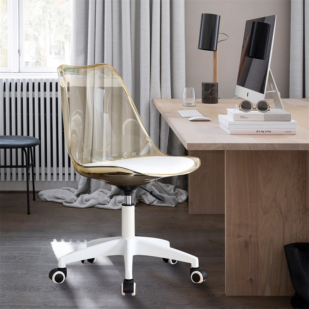Swivel Accent Office Chair with Adjustable Height and Universal Wheel