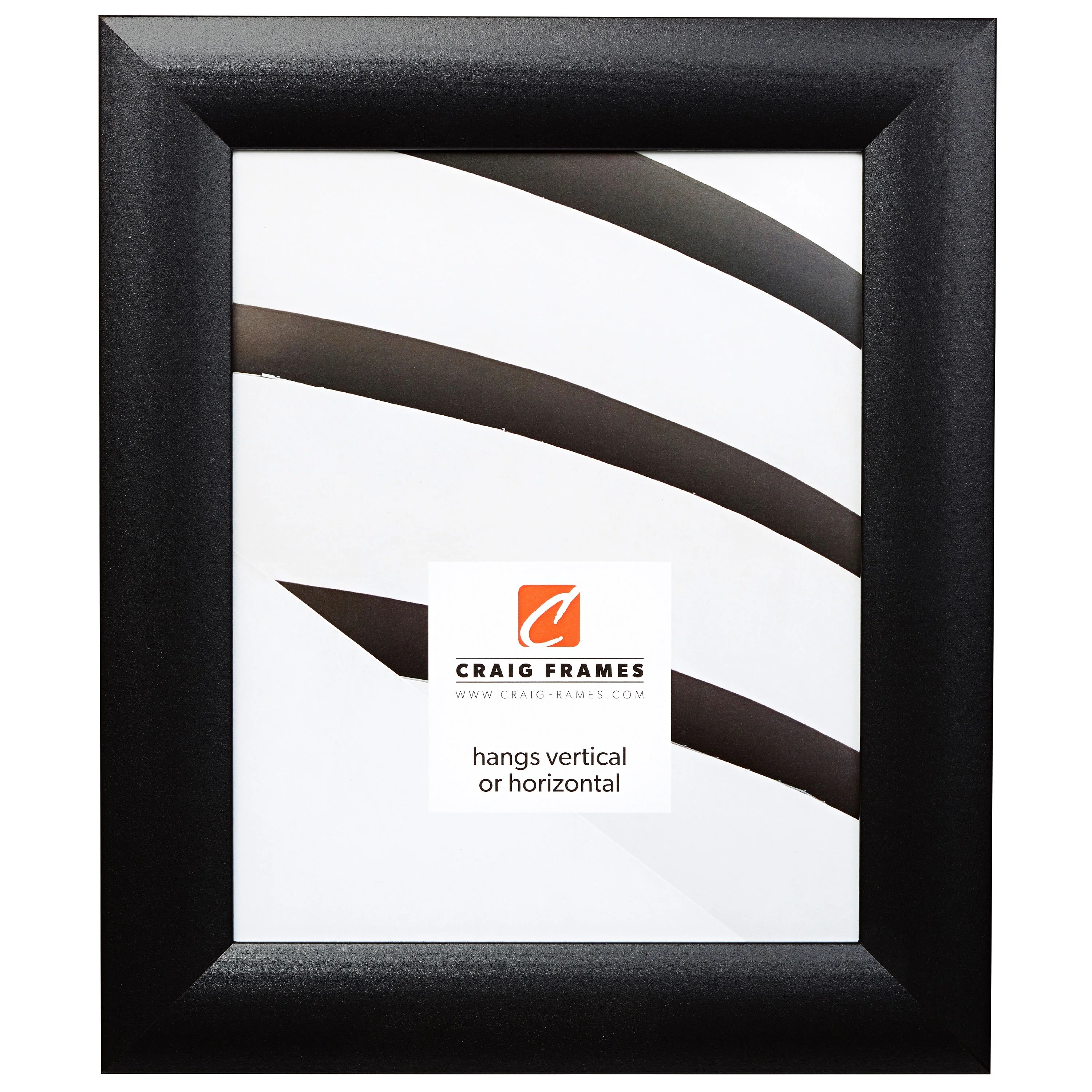 Craig Frames Contemporary Wide, 8x10 inch Picture Frame, Gallery Black