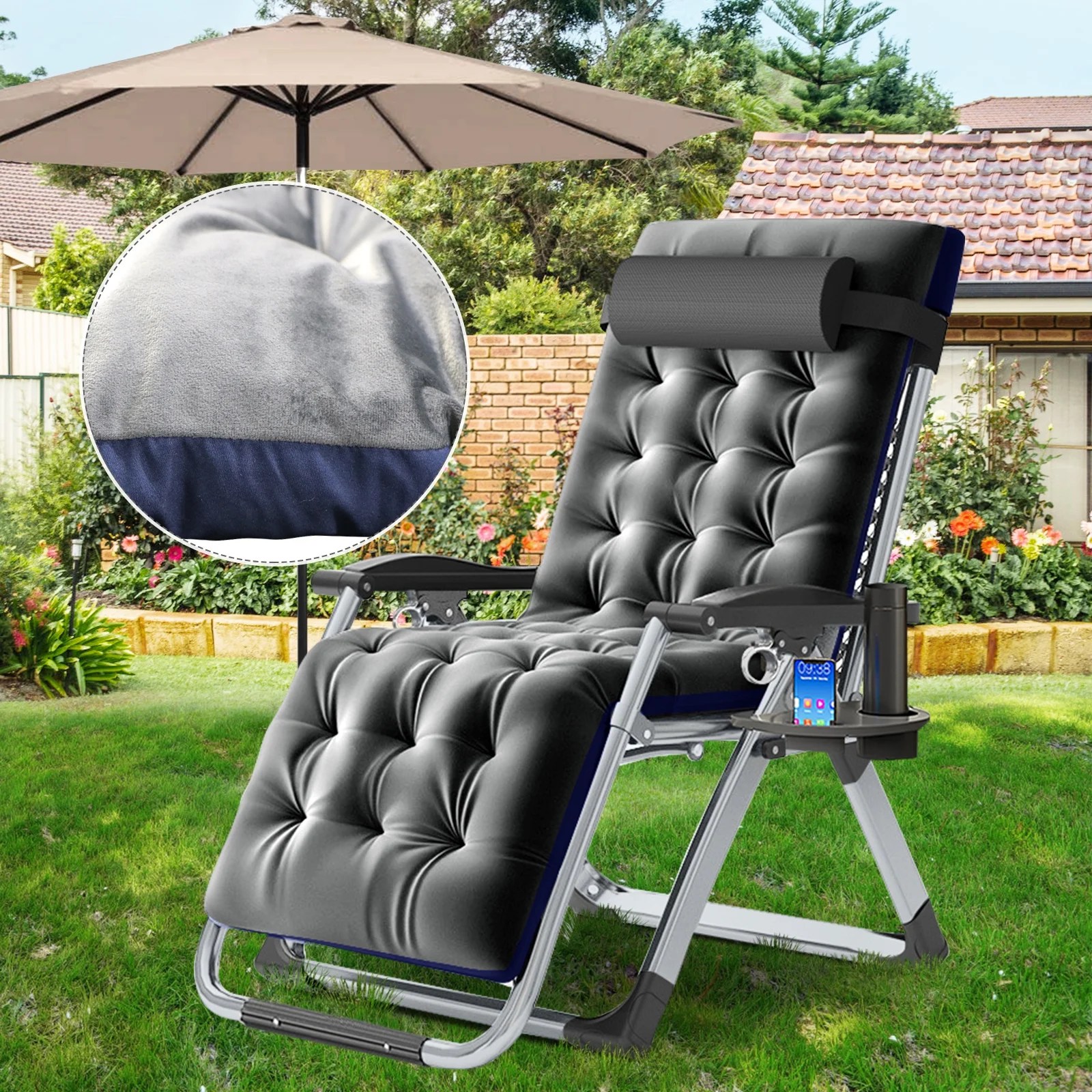 Docred Oversized Padded Zero Gravity Chair, Folding indoor Outdoor