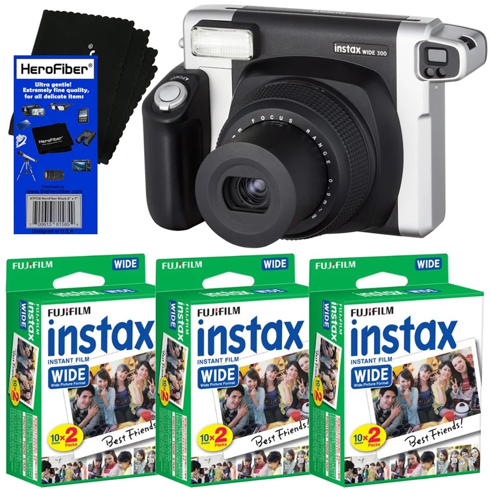 Fujifilm INSTAX 300 WideFormat Instant Photo Film Camera (Black/Silver