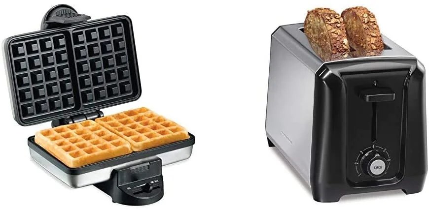 Hamilton Beach 2Slice NonStick Belgian Waffle Maker & Stainless Steel