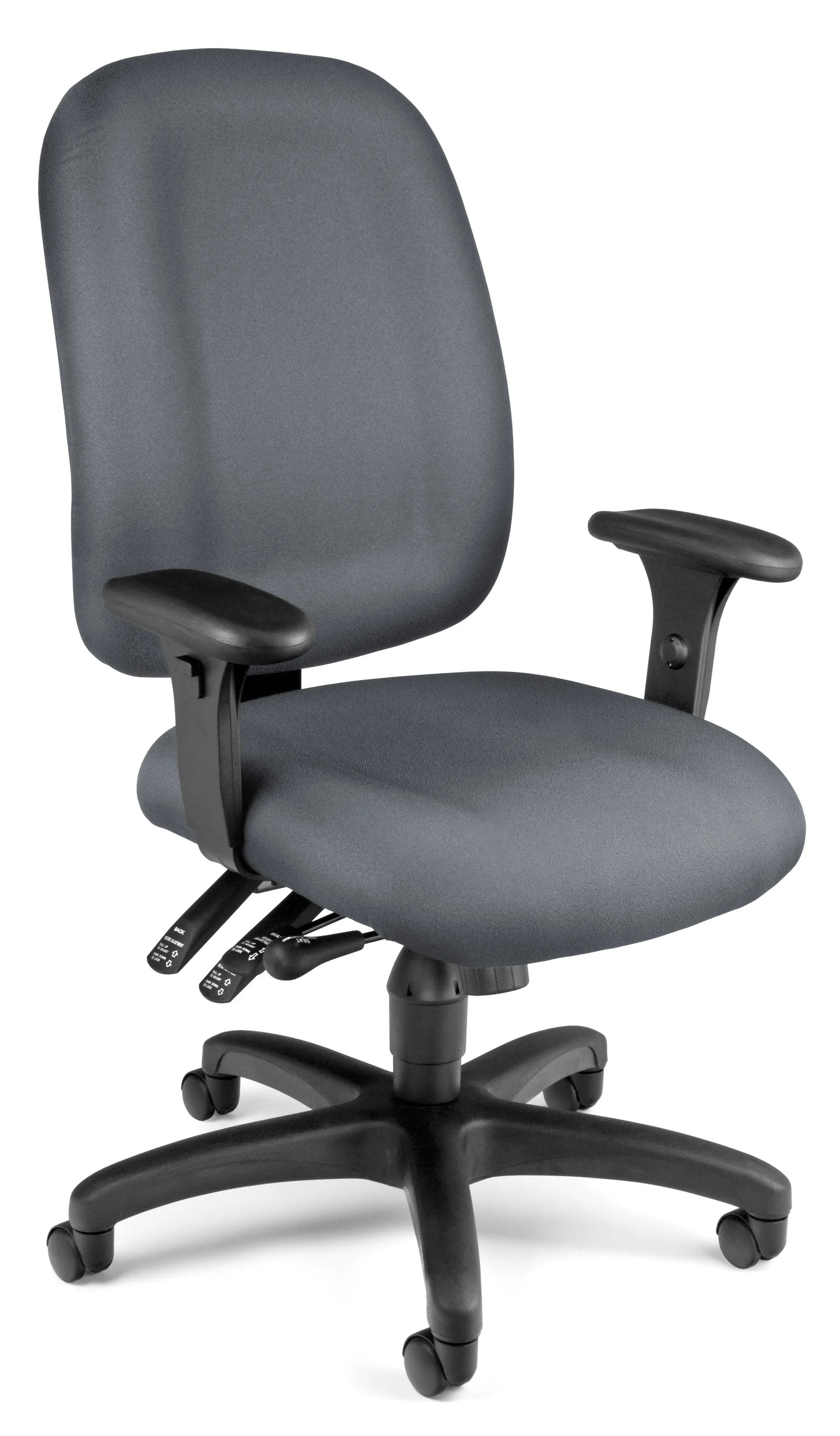 OFM Ergonomic Task Chair with Arms, Mid Back, in Gray (125801