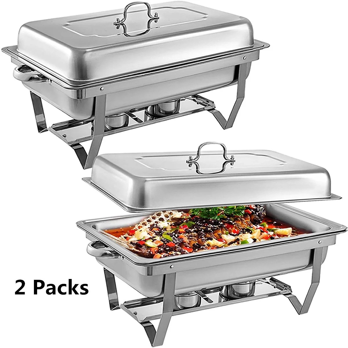 1/2/3 Pcs Stainless Steel Chafing Dish Buffet Stoves Food Warmer