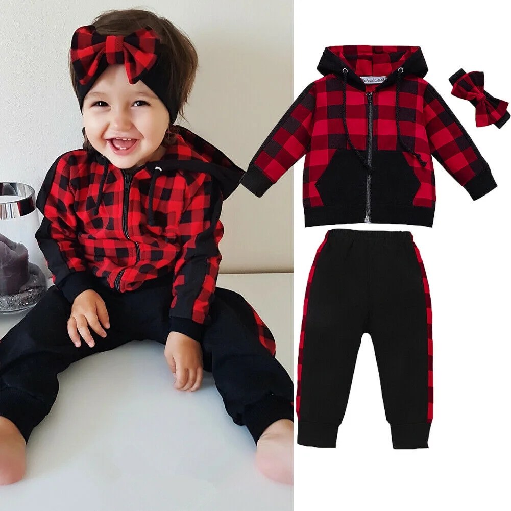 Calsunbaby Toddler Baby Girl Winter Clothes Plaid Zipper Coat Top Calsunbaby Toddler Baby Girl Winter Clothes Plaid Zipper Coat Top