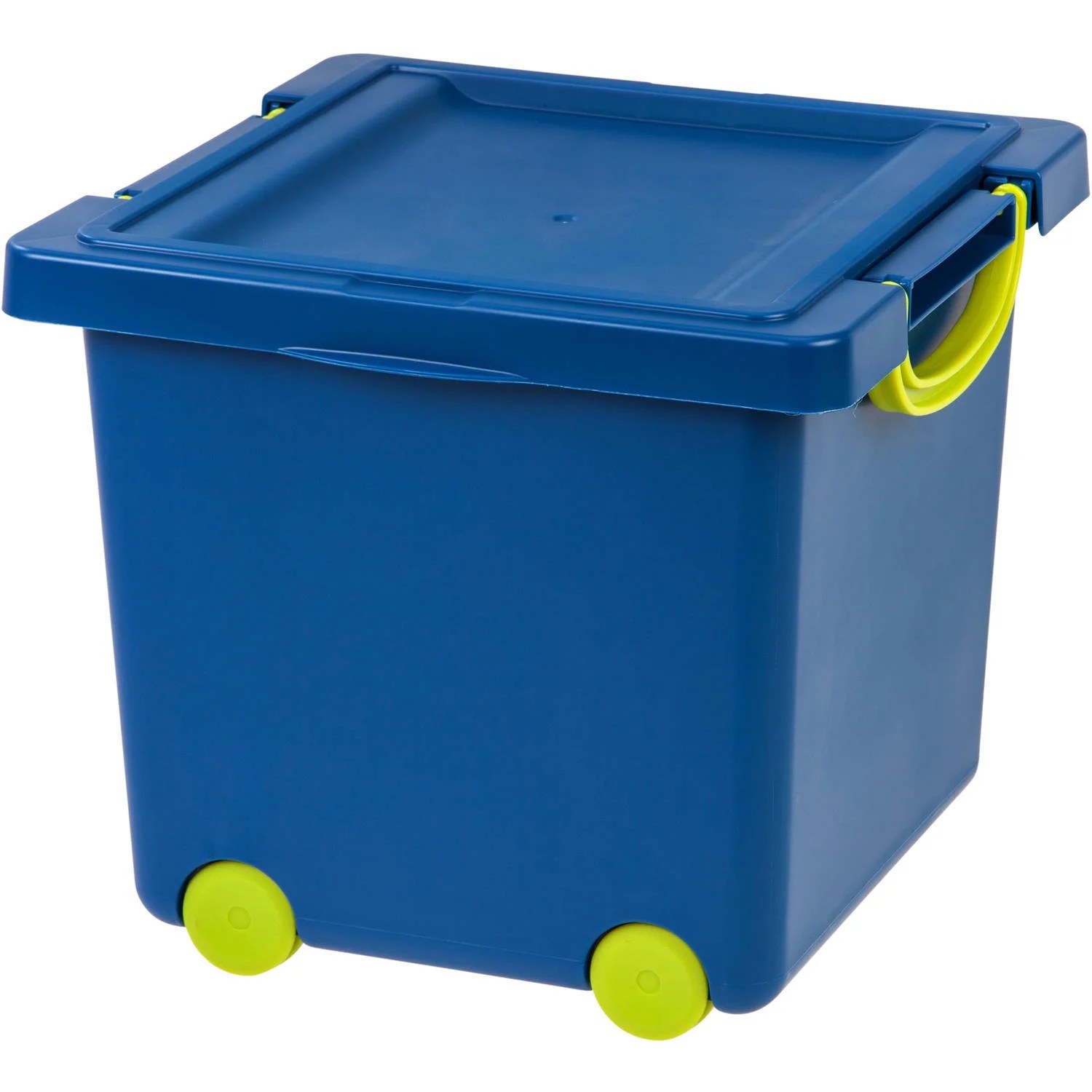 IRIS USA Children's Plastic Toy Storage Box, Blue/Green, 1 Pack
