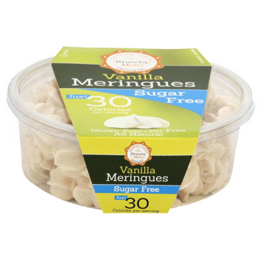 Krunchy Melts Sugar Free Vanilla Meringues Cookies, 2 oz, (Pack of 12